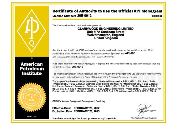 Certificate 20E-0012 2022-25