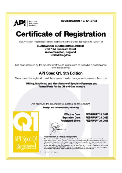 Certificate Q1-2793 2022-25